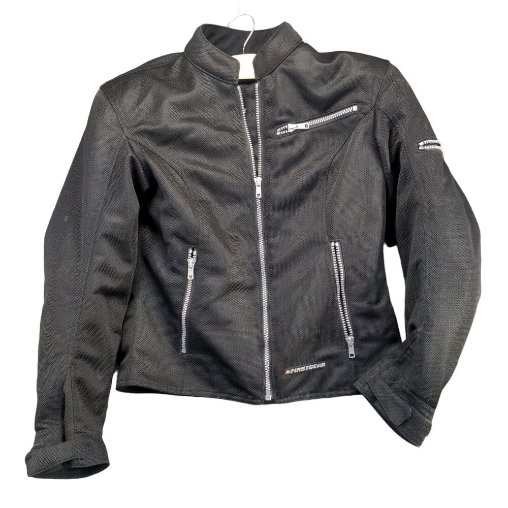 Firstgear Women's Motorcycle Jacket Black Small Long Sleeve Full Zip Polyester